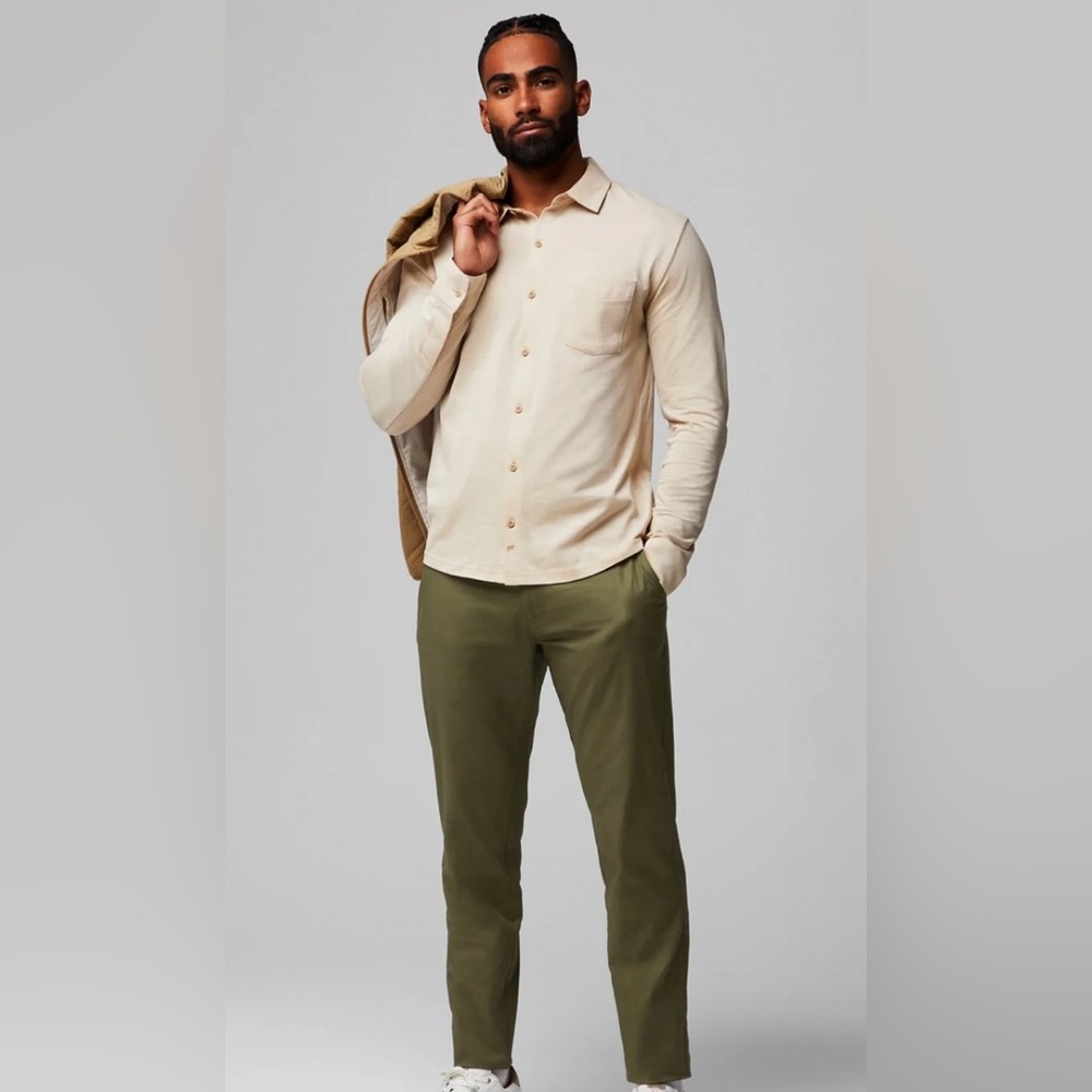 Fabletics Men’s Chinos The High Side Classic Fit 35 x 32 Pants Moss Green Golf